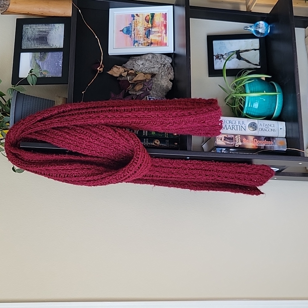 Burgundy Scarf- Thick Knit